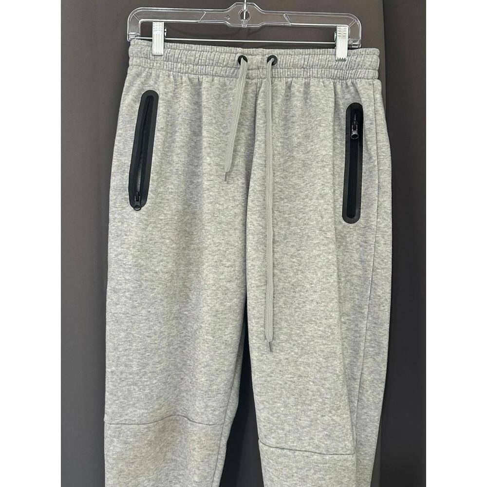 Original Deluxe Men's XL Grey Tech Fleece Joggers with Zipper Pockets